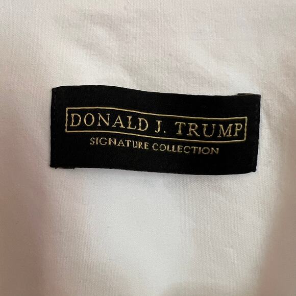 Donald J Trump Signature Coll. Men’s White Regular Fit Dress Shirt - 16.5x32/33 - Picture 3 of 7